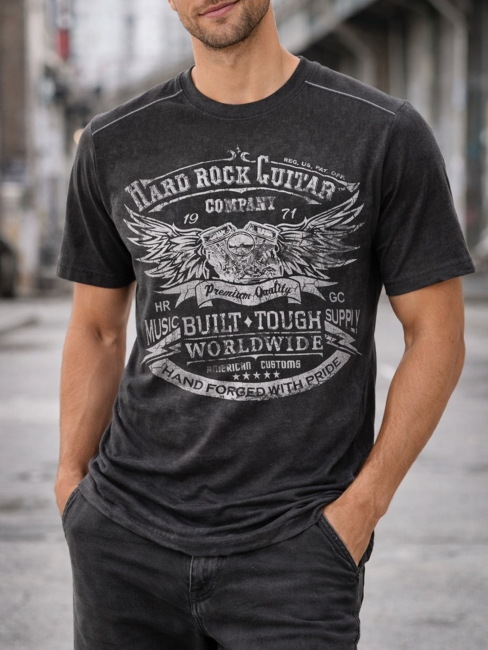 🔥‎ Hard Rock Graphic Tee Black Sheer Vintage Style Rock Shirt Mens M✨